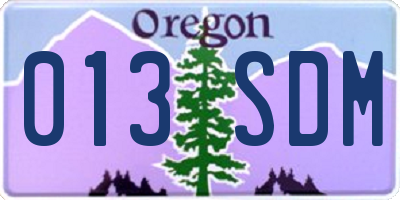 OR license plate 013SDM