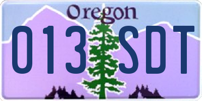 OR license plate 013SDT