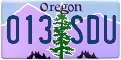 OR license plate 013SDU