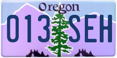OR license plate 013SEH