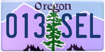 OR license plate 013SEL