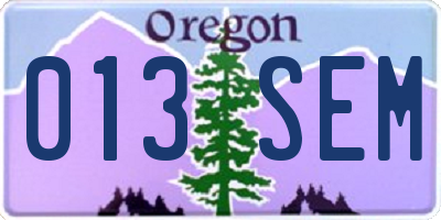 OR license plate 013SEM