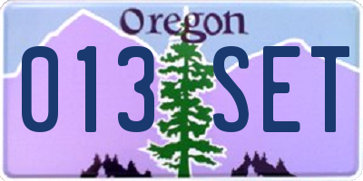 OR license plate 013SET