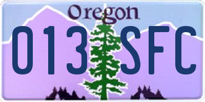 OR license plate 013SFC