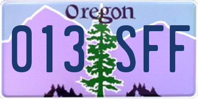 OR license plate 013SFF