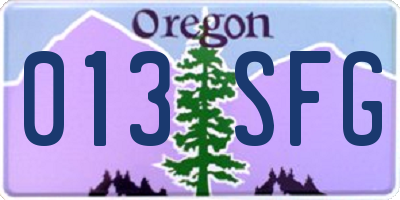 OR license plate 013SFG