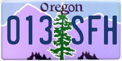 OR license plate 013SFH