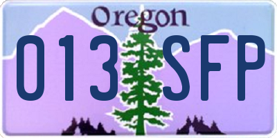 OR license plate 013SFP