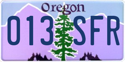 OR license plate 013SFR