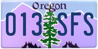 OR license plate 013SFS