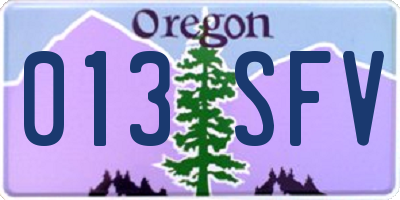 OR license plate 013SFV