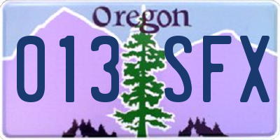 OR license plate 013SFX