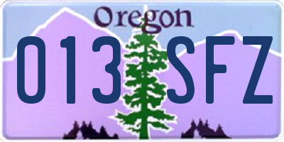 OR license plate 013SFZ