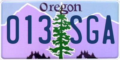 OR license plate 013SGA