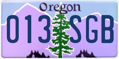OR license plate 013SGB