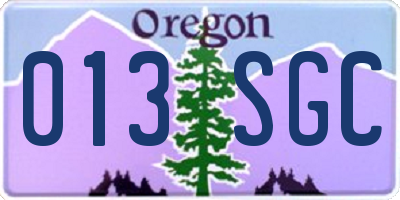 OR license plate 013SGC