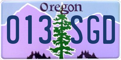OR license plate 013SGD
