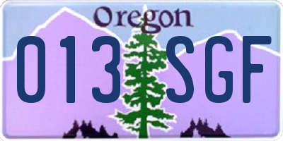 OR license plate 013SGF