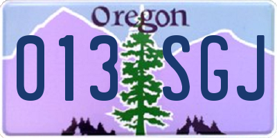 OR license plate 013SGJ