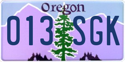 OR license plate 013SGK