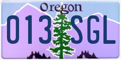 OR license plate 013SGL