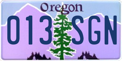 OR license plate 013SGN
