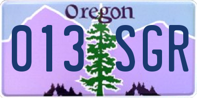 OR license plate 013SGR