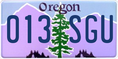 OR license plate 013SGU