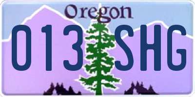 OR license plate 013SHG