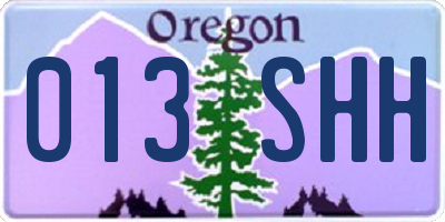 OR license plate 013SHH
