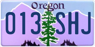 OR license plate 013SHJ