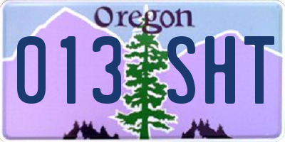 OR license plate 013SHT