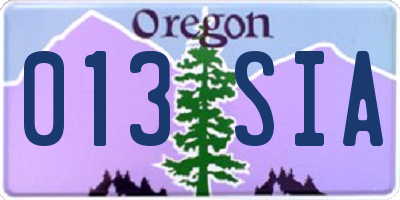 OR license plate 013SIA