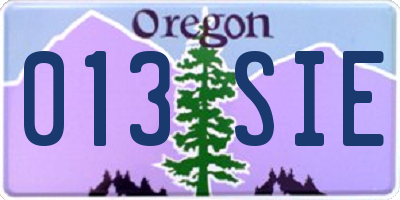 OR license plate 013SIE