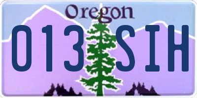 OR license plate 013SIH