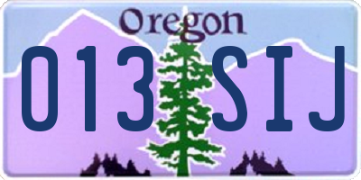 OR license plate 013SIJ