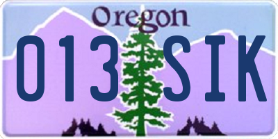 OR license plate 013SIK