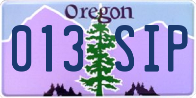 OR license plate 013SIP