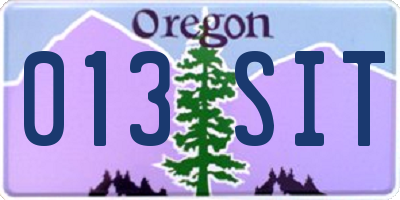 OR license plate 013SIT