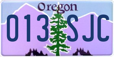 OR license plate 013SJC