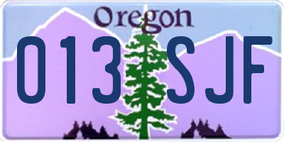 OR license plate 013SJF