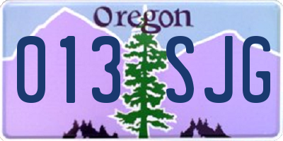OR license plate 013SJG