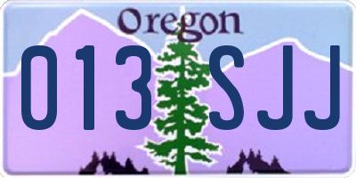 OR license plate 013SJJ