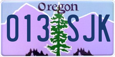 OR license plate 013SJK