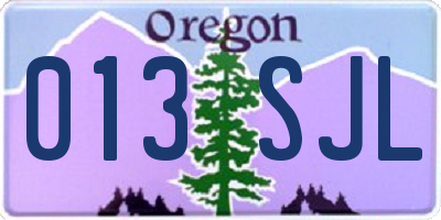 OR license plate 013SJL
