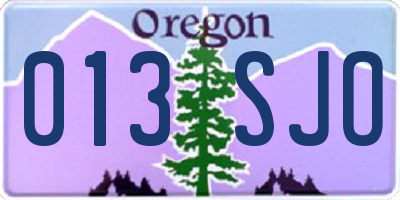 OR license plate 013SJO