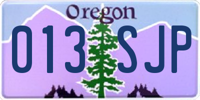 OR license plate 013SJP