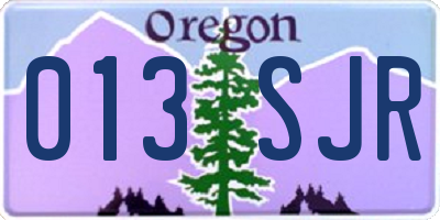 OR license plate 013SJR