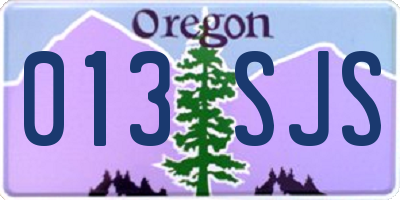 OR license plate 013SJS