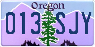 OR license plate 013SJY